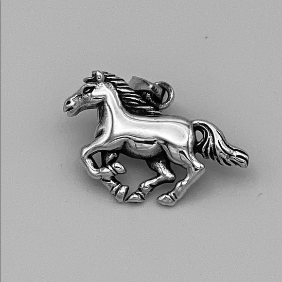 Accessories Mens Horse Necklace With Italian Rhodium Popcorn Poshmark